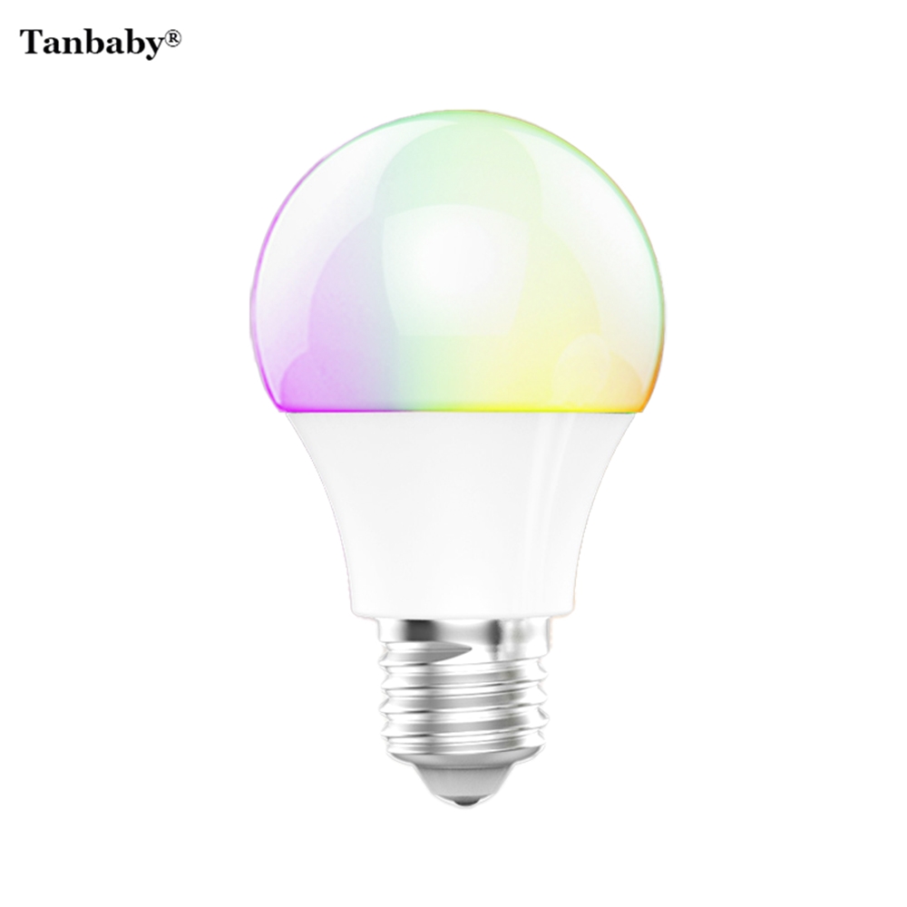 tanbaby 4 5w e27 rgbw led light bulb bluetooth 4 0 smart lighting lamp color change dimmable for home hotel ac85 265v in led bulbs tubes from lights