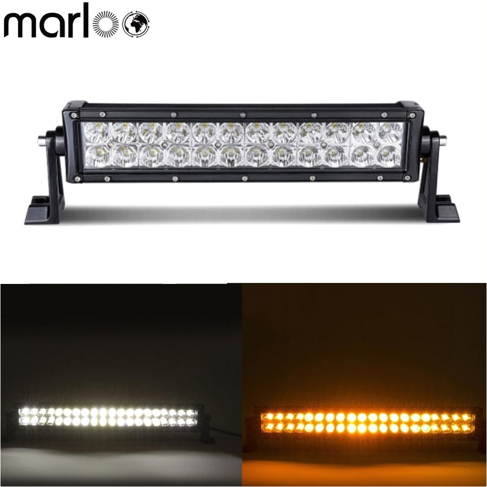 aliexpress com buy marloo 13 5 inch 72w led light bar offroad 12v driving light white amber fog lamp for jeep pickup atv truck boat 4x4 car from reliable