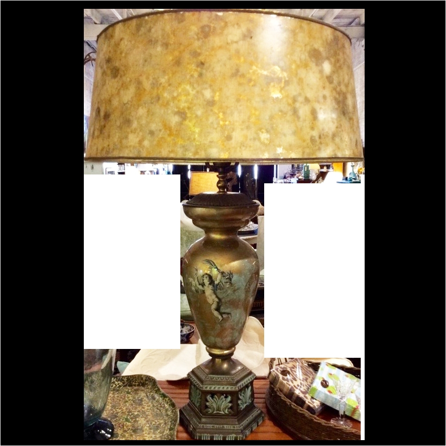 mid century italian decoupage lamp