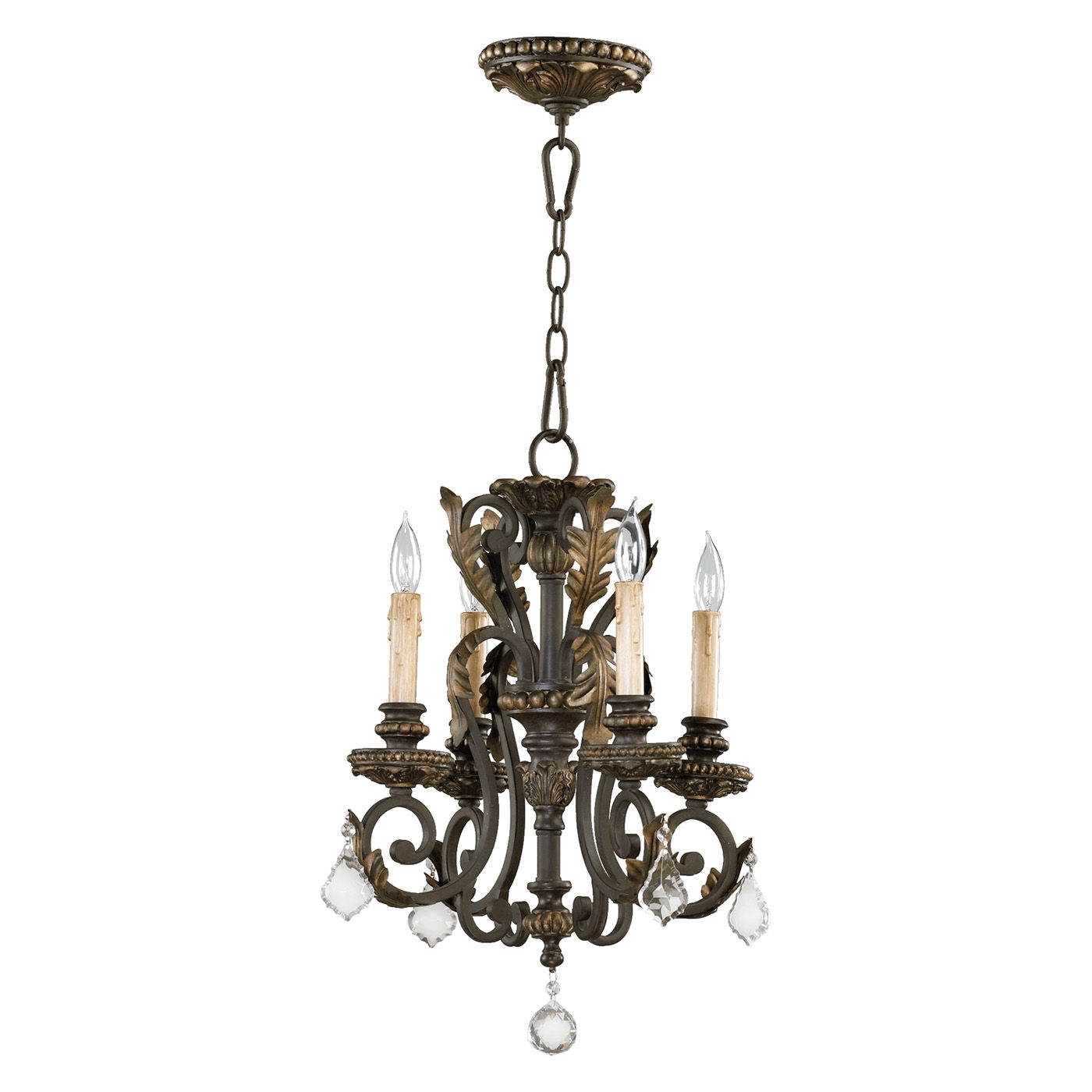 Medieval Light Fixtures Quorum International 6157 4 44 4 Light Salado Chandelier toasted