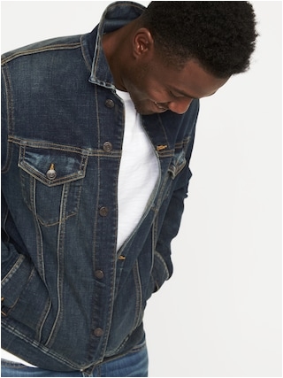 built in flex denim jacket for men