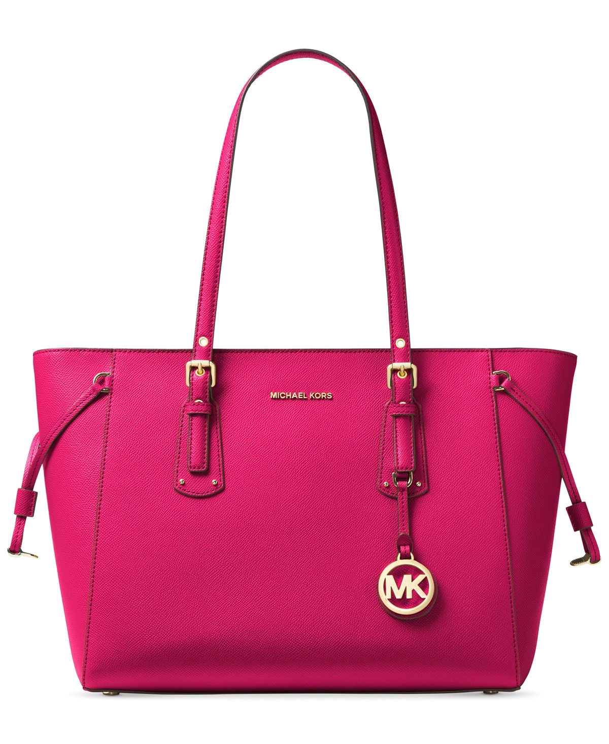 169 80 michael kors voyager medium multifunction leather tote ultra pink new nwt 278 a¤
