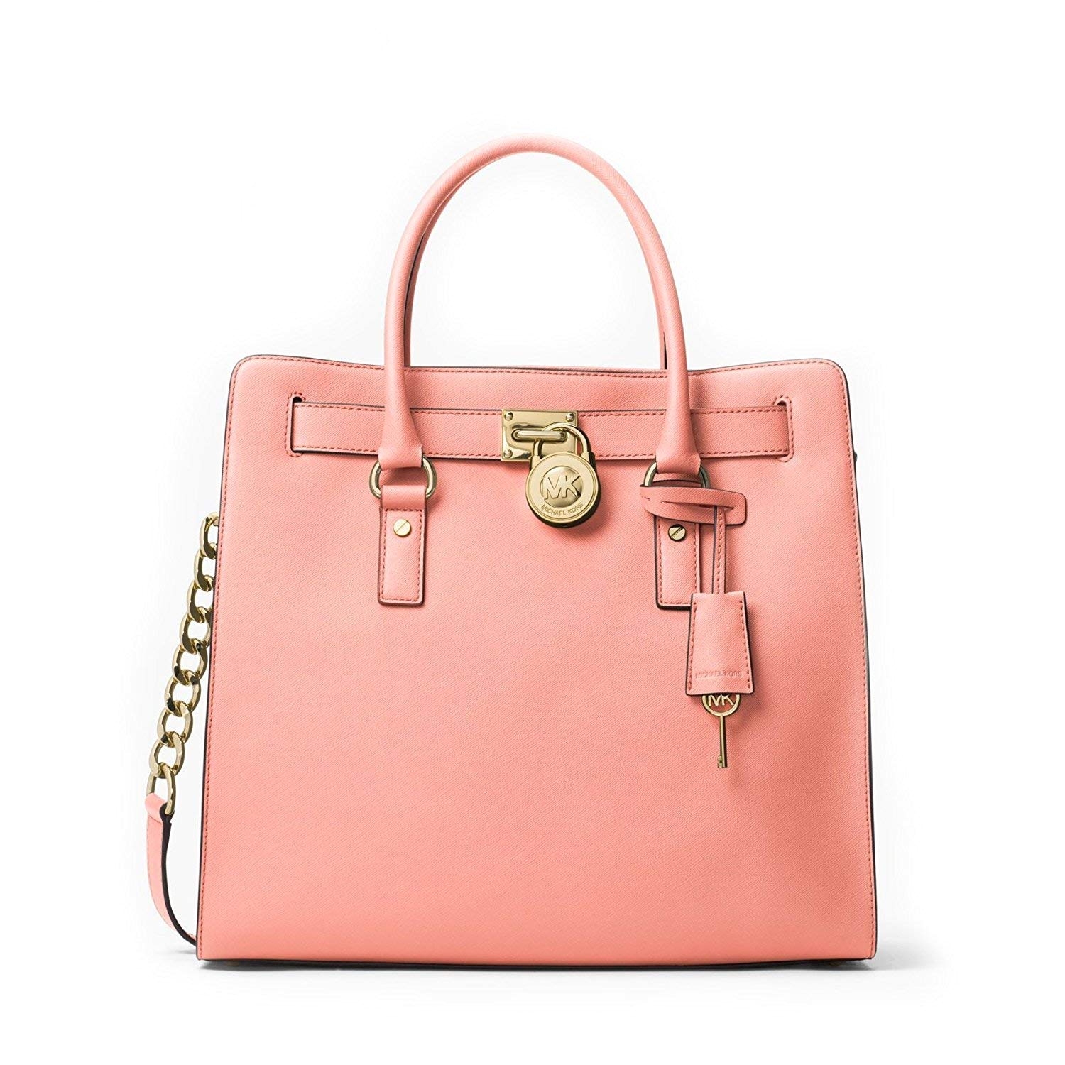michael michael kors hamilton large saffiano leather tote pale pink handbags amazon com