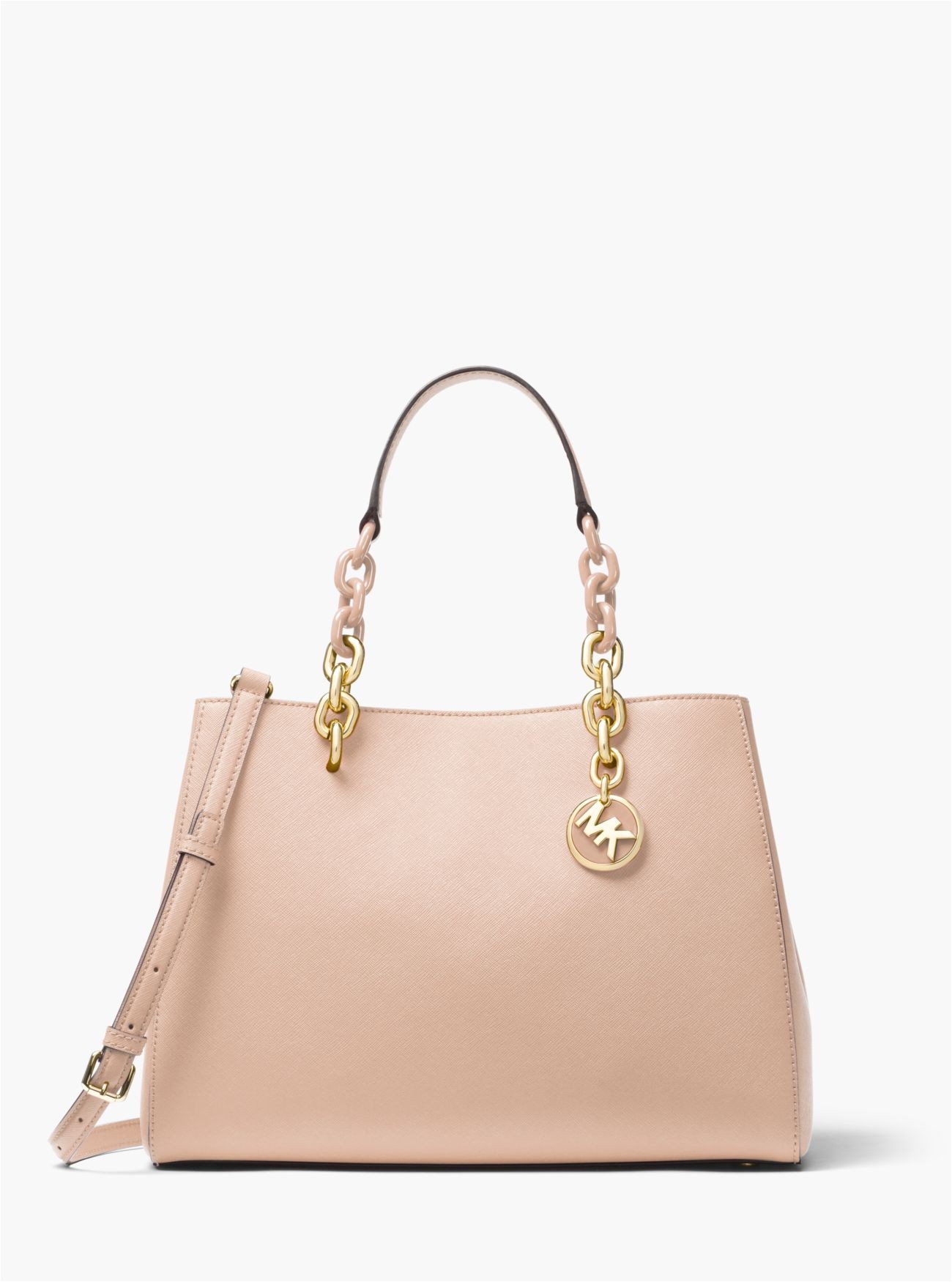 online michael kors soft pink cynthia saffiano leather satchel best price