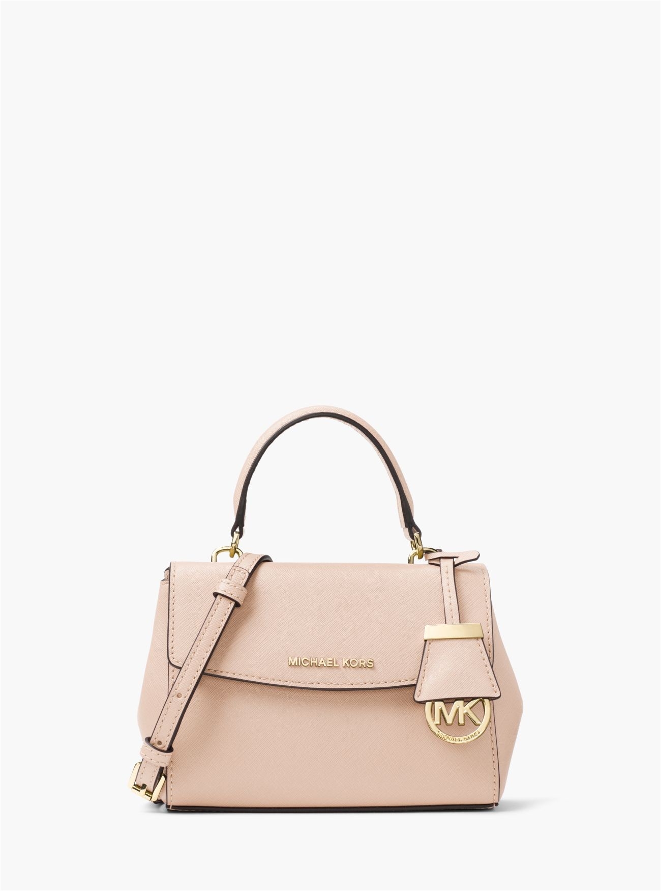 sale michael kors soft pink ava extra small saffiano leather crossbody discount online