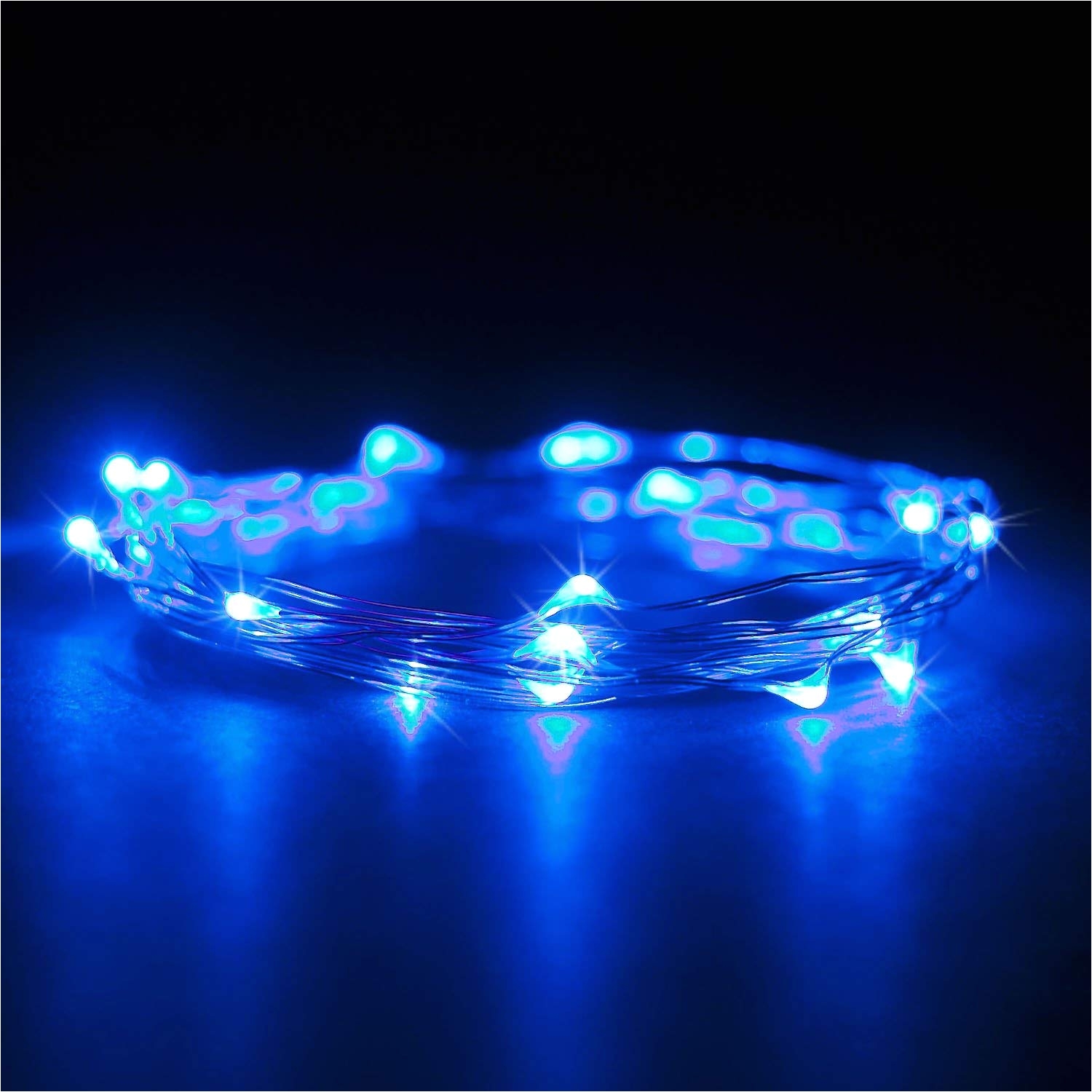 amazon com rtgs 20 blue color micro led string lights battery operated on 7 feet silver color wire home kitchen