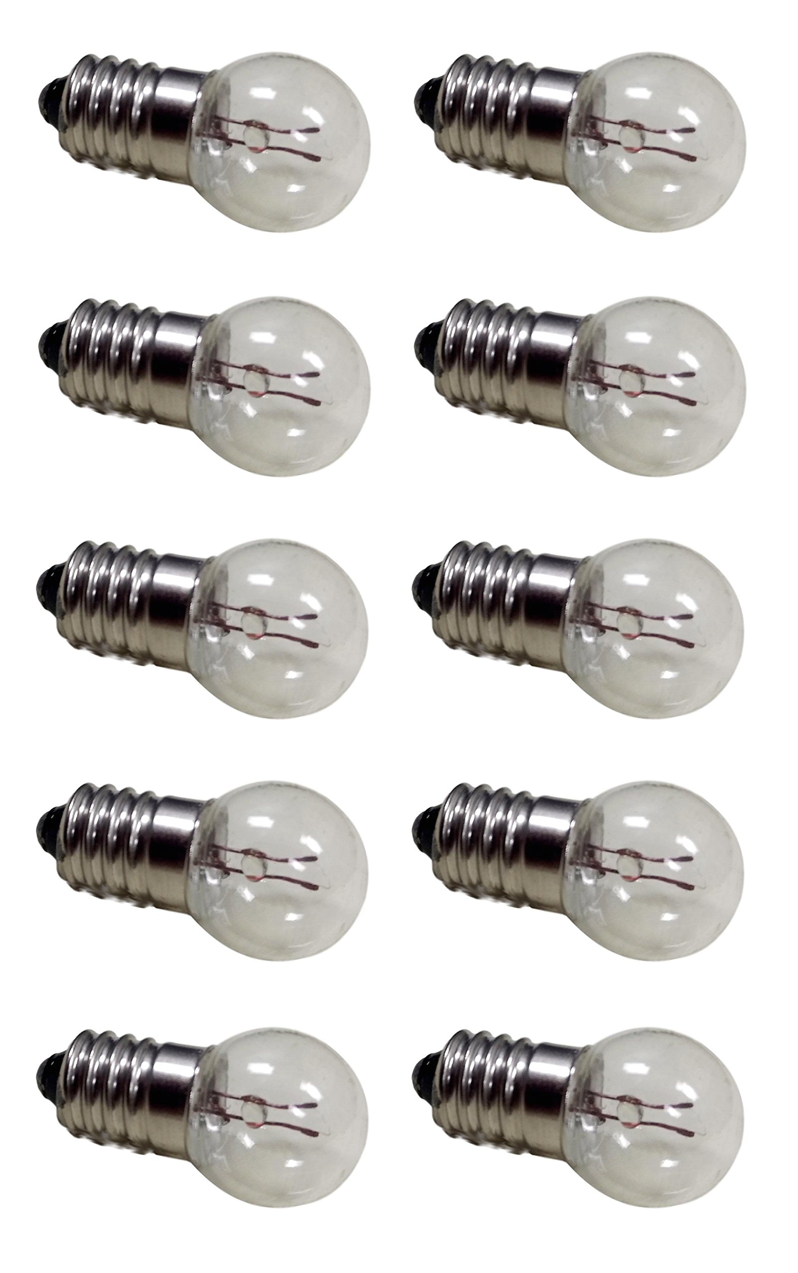 pack of 10 e10 miniature screw base light bulbs 1 5v 0 3a
