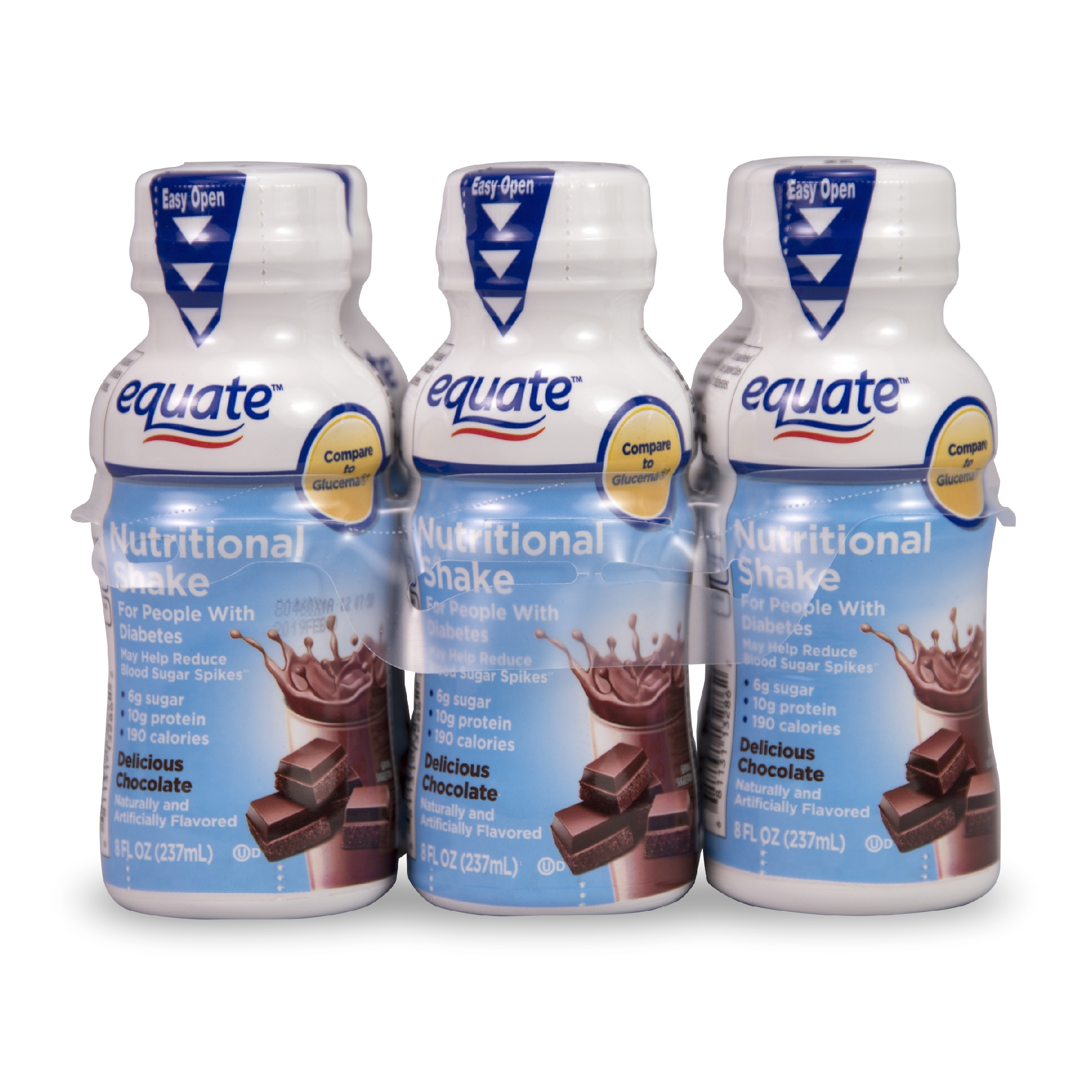 equate delicious diabetic chocolate nutritional shake 8 fl oz 6 ct walmart com