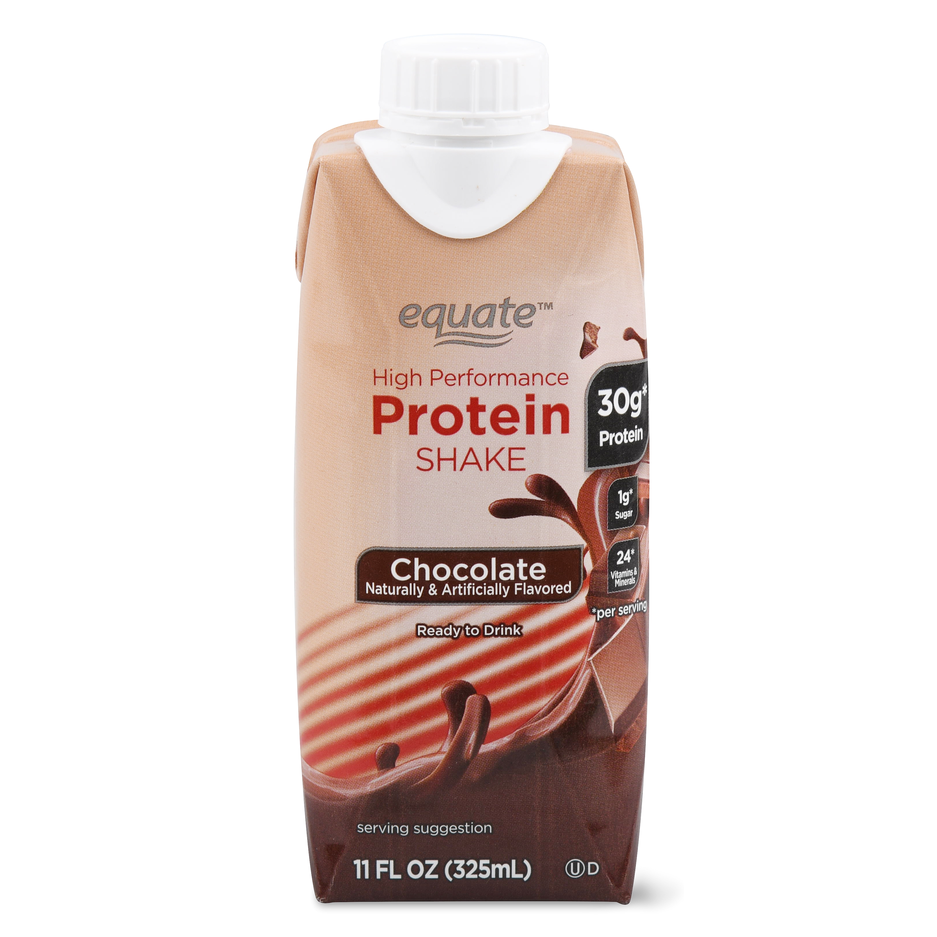 equate high performance protein shake chocolate 132 oz 12 ct walmart com