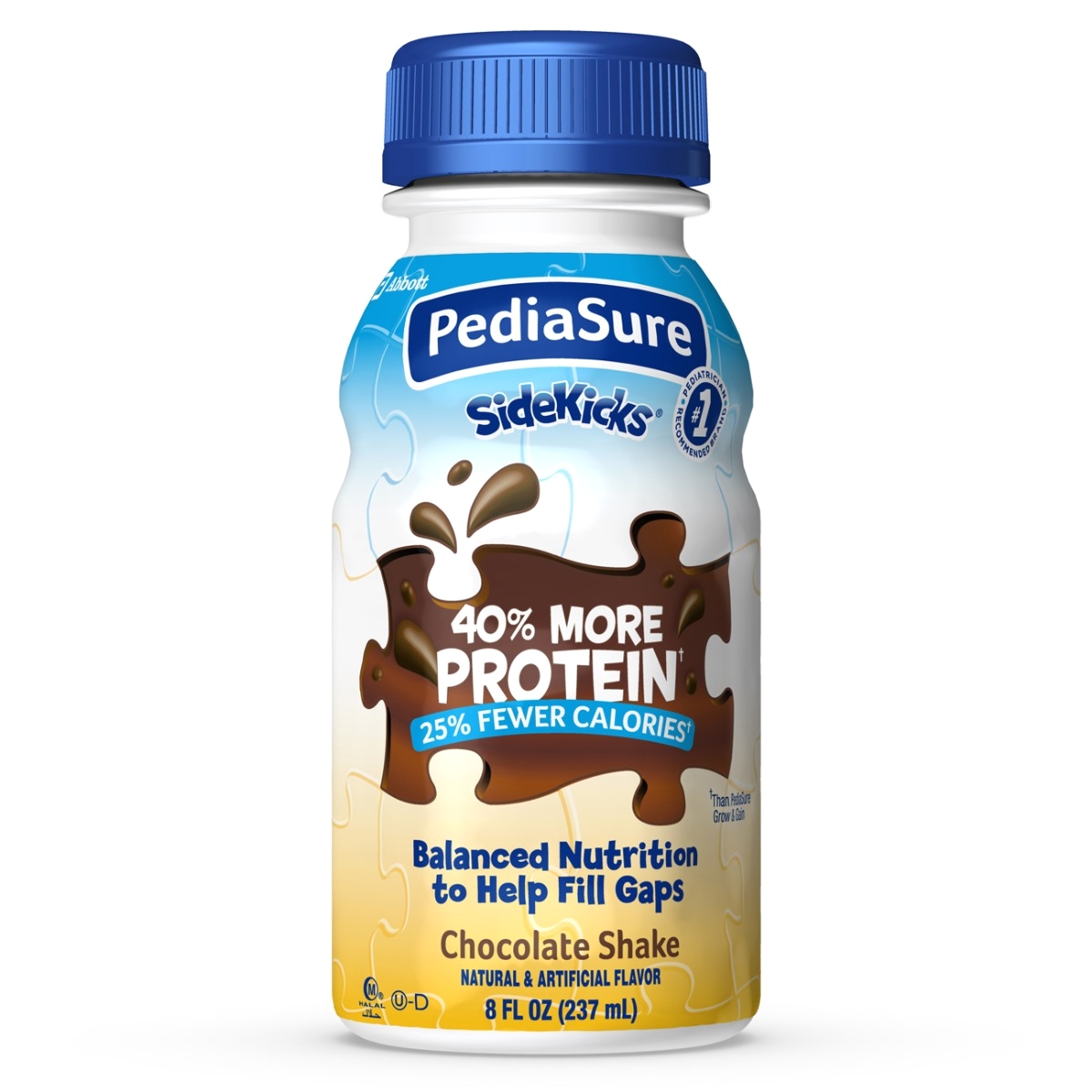 pediasure sidekicks shake chocolate 8 fl oz bottle case of 24 66639