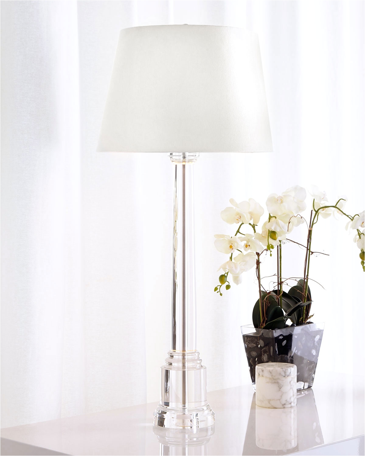 crystal candlestick buffet lamp