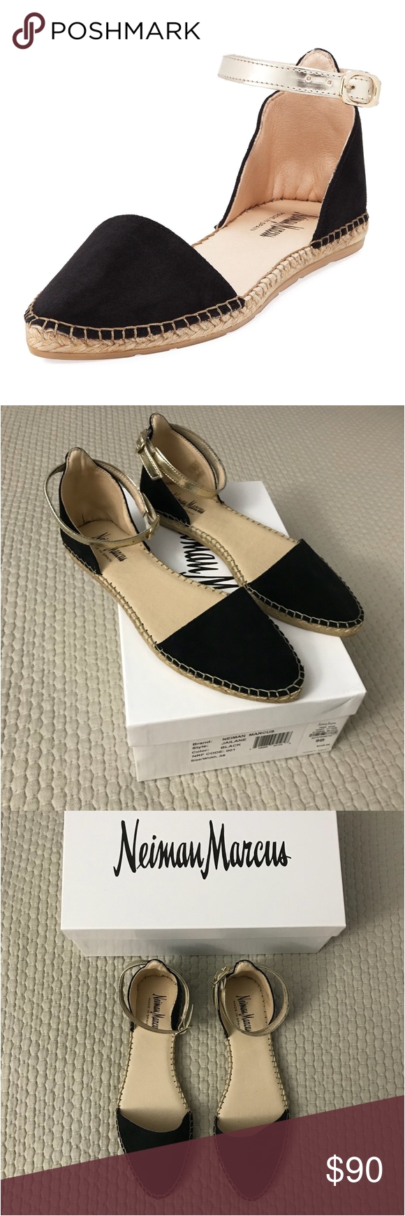 neiman marcus jailene espadrille black neiman marcus jailene suede espadrille new in box purchased