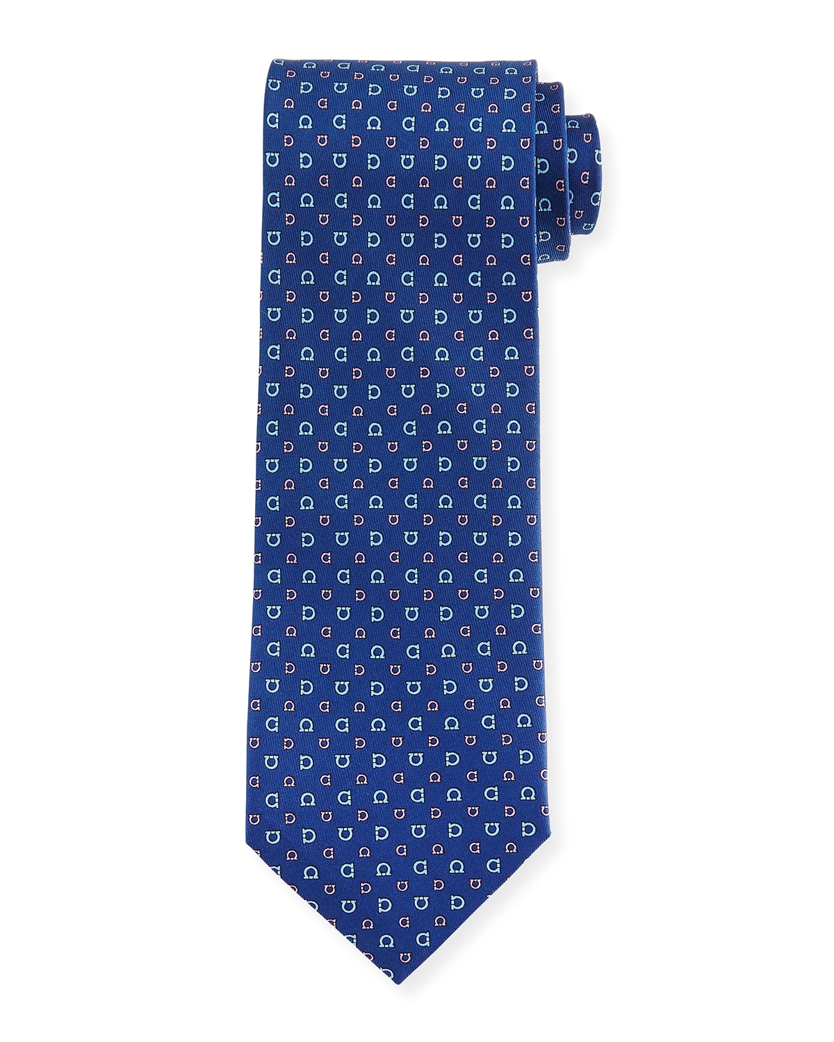 allover gancini print woven tie