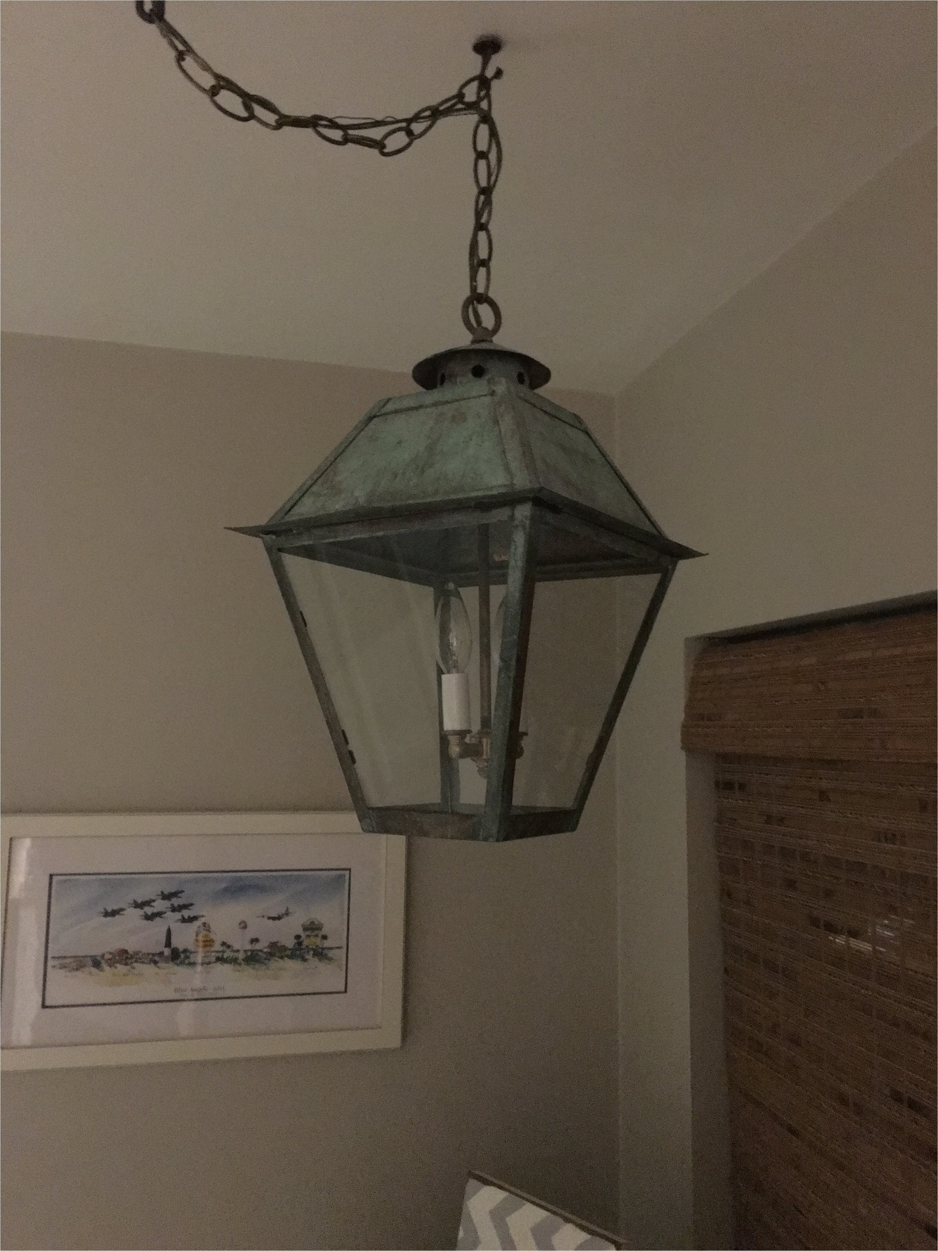 custom hanging electric copper lantern