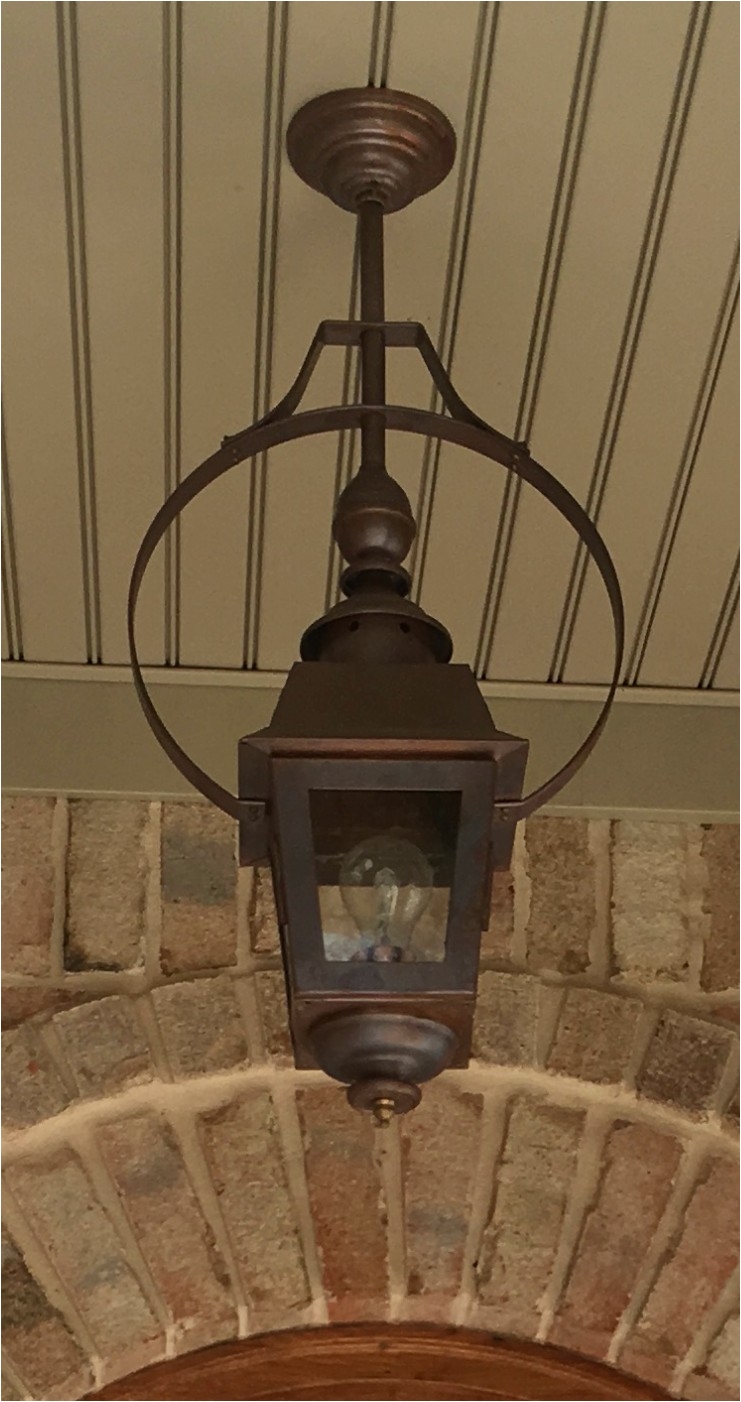 charleston gas light parliament with 2 copper flat bar half yoke mount