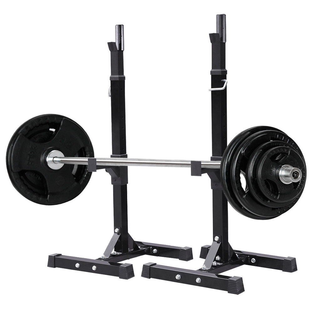 Olympic Bench Press Set Yosoo Pair Of Adjustable Rack Sturdy Steel Squat Barbell Free Bench