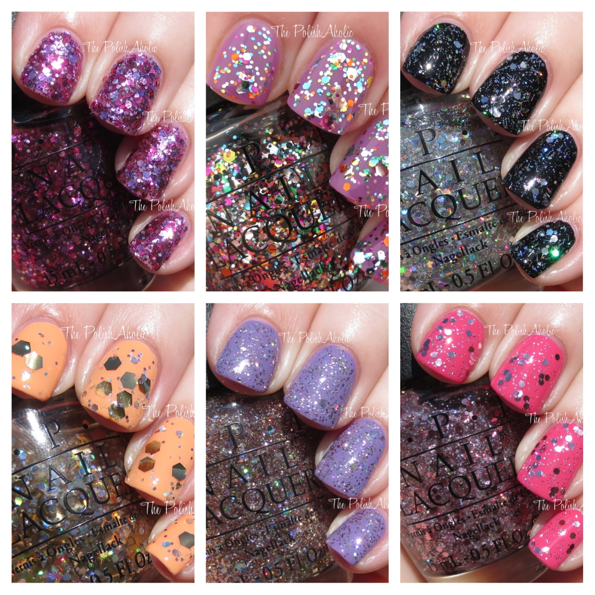 Opi Rose Of Light the Polishaholic Opi Spotlight On Glitter Collection Swatches