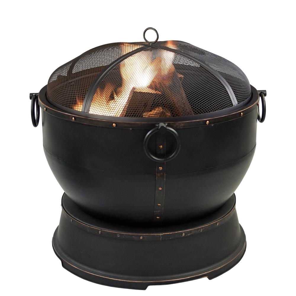 athena 28 in urn style steel fire pit in rubbed bronze