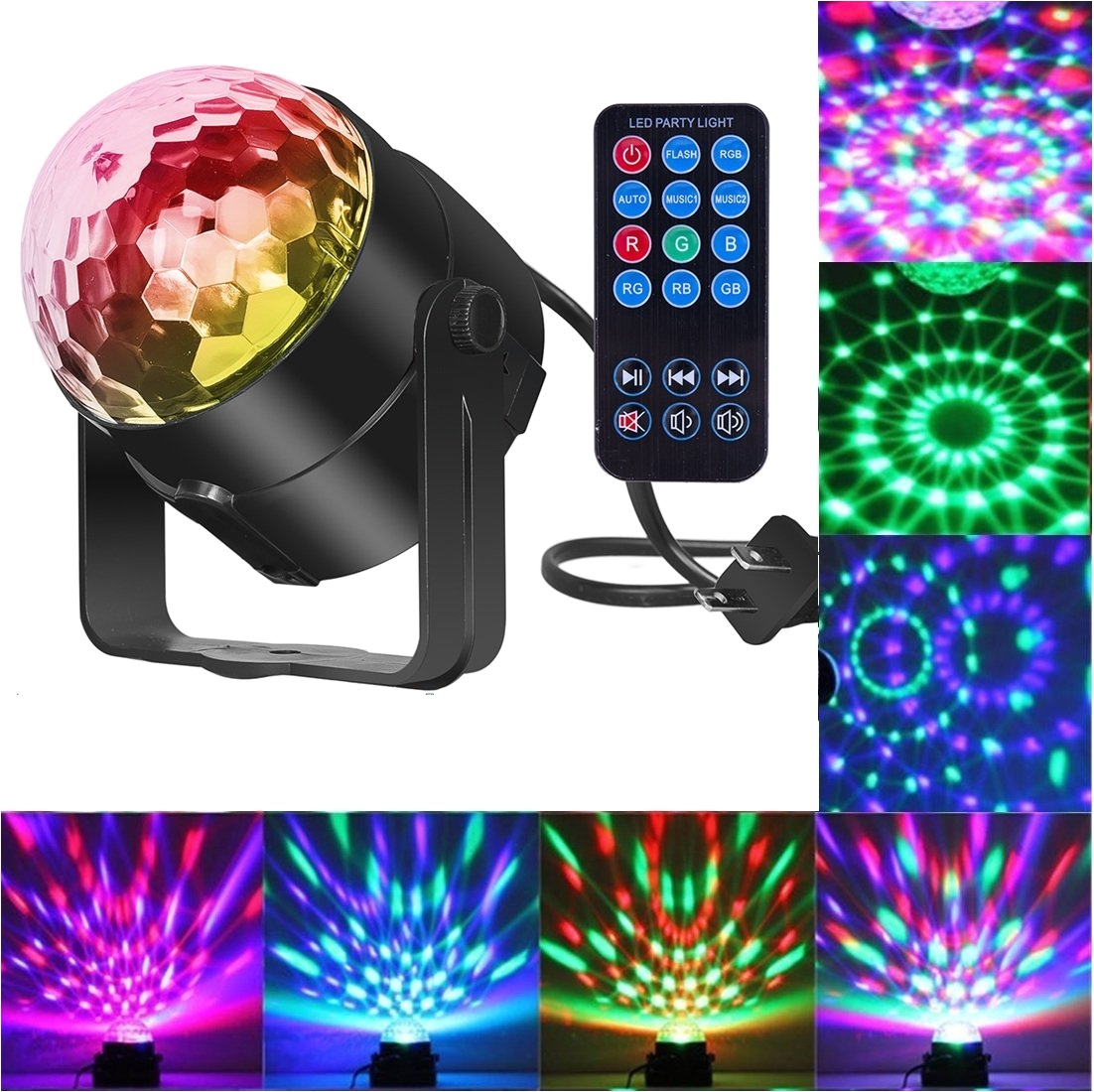 get quotations a· comwinn disco lights sound activated strobe light disco ball dj lights party lights xmas 7colors disco