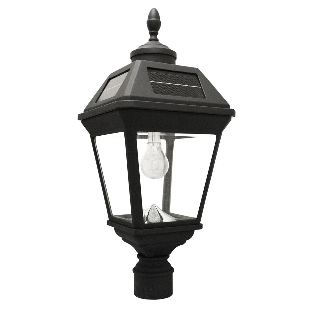 imperial bulb series single black integrated led solar post