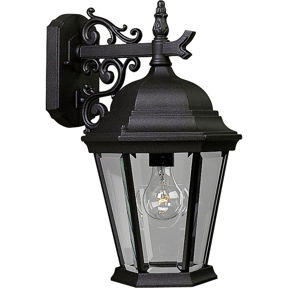 welbourne collection 1 light outdoor textured black wall lantern