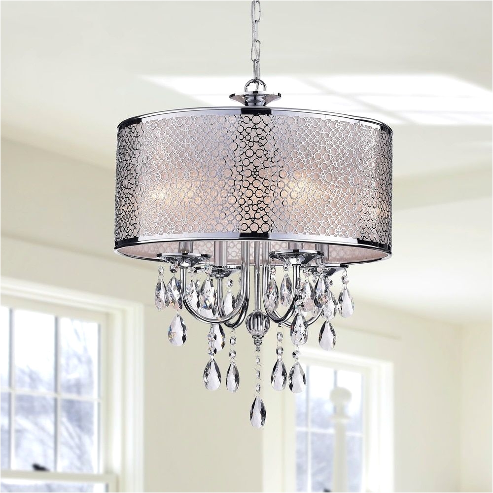 indoor 4 light chrome grey crystal white shades chandelier the lighting store