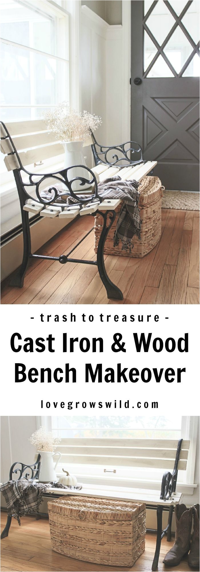 check out this trash to treasure transformation an old wood and cast iron bench is