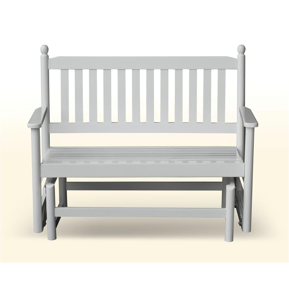 hinkle chair company 2 person white wood outdoor patio glider