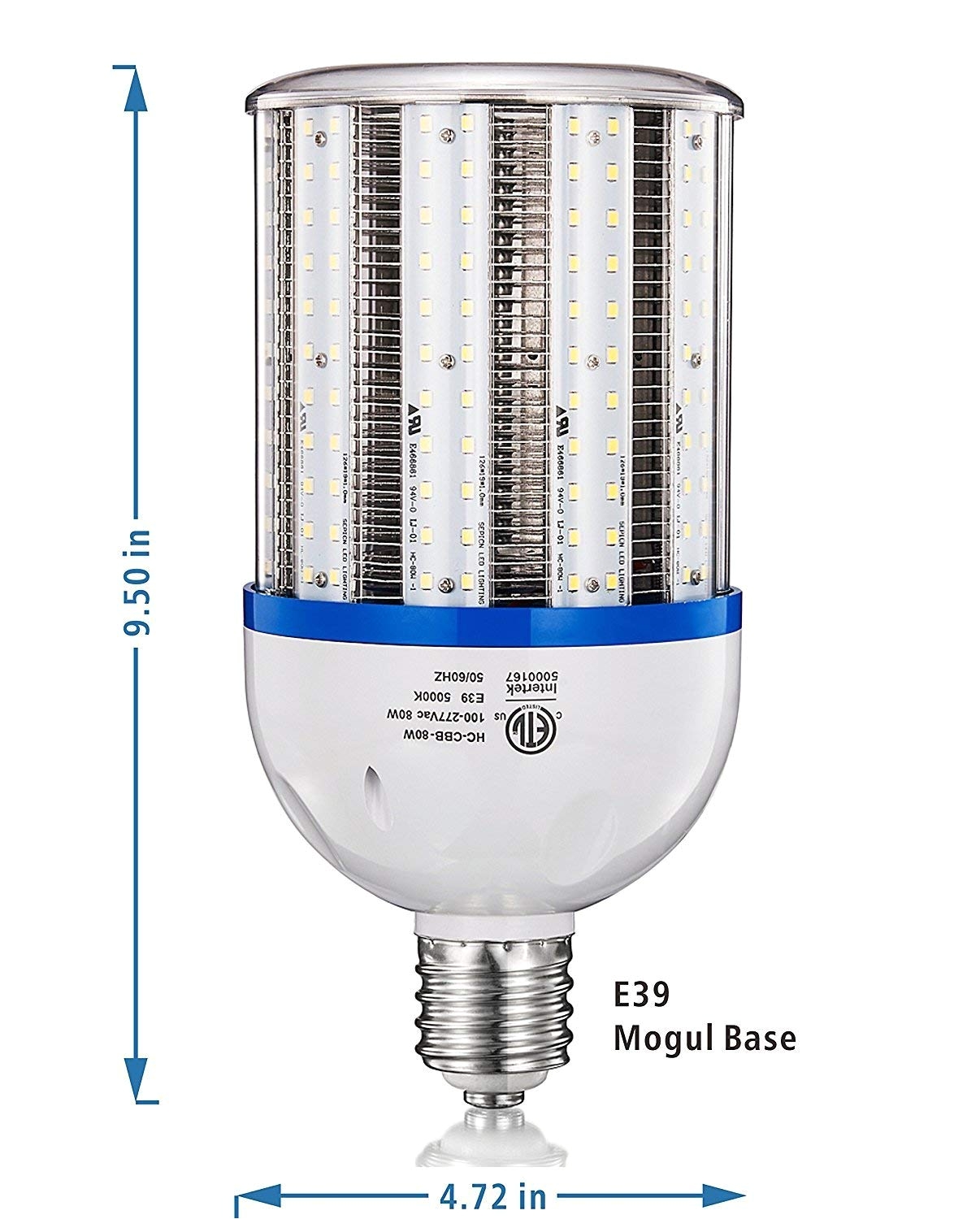 80w led corn bulb light e39 e40 base 5000k commercial lighting for gargage parking lot area lighting for warehouse yard front door light bulb projector