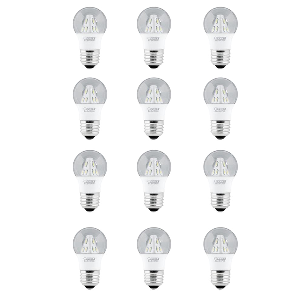 feit electric 25w equivalent soft white 3000k a15 led clear light bulb 12