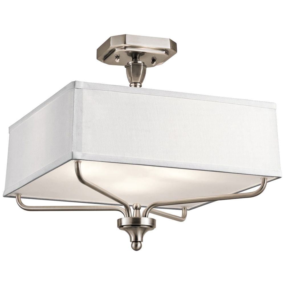 kichler arlo 15 wide classic pewter square ceiling light style 9y246