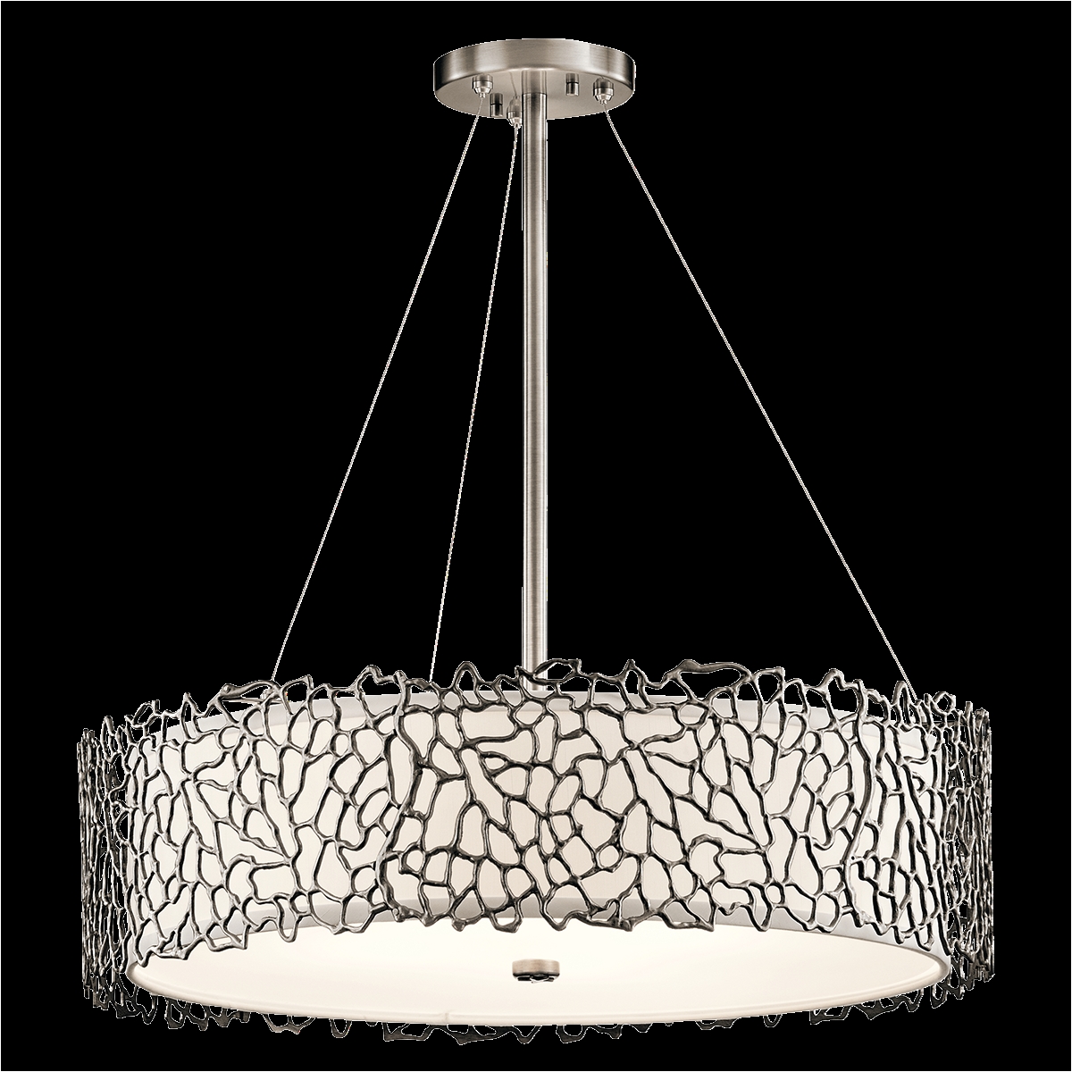 silver coral 4 light chandelier pendant classic pewter
