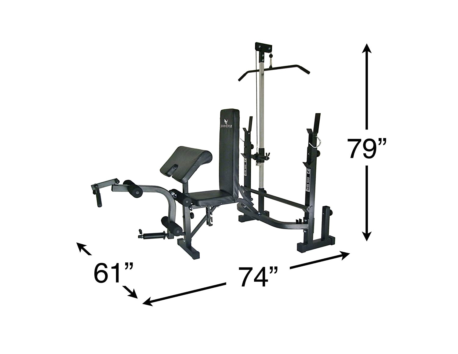 amazon com phoenix 99225 power bench mid width adjustable weight benches sports outdoors