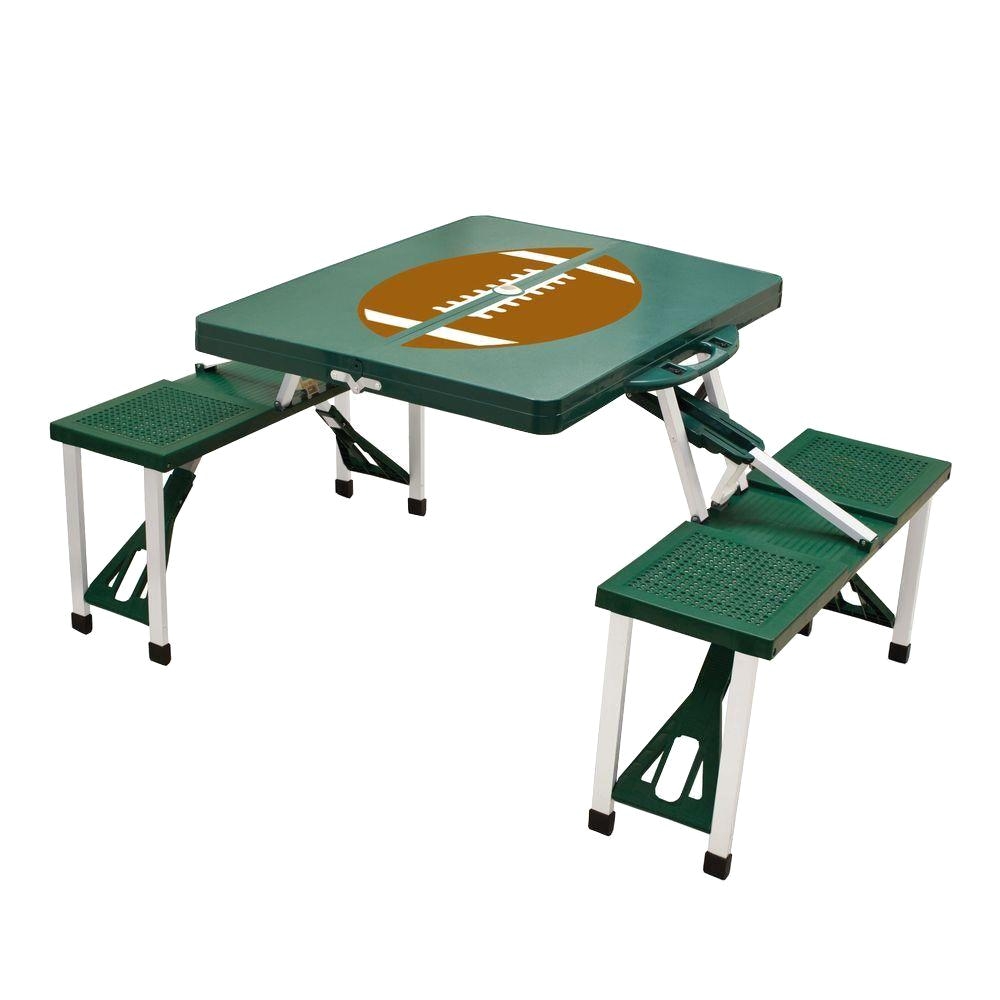 hunter green sport compact plastic outdoor patio folding picnic table with