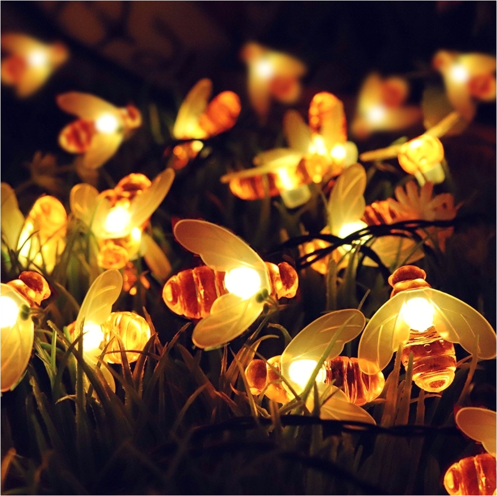 aliexpress com buy led bee garland string light solar outdoor garden decoration lights led fairy string for yard room rooftop christmas tree decor from