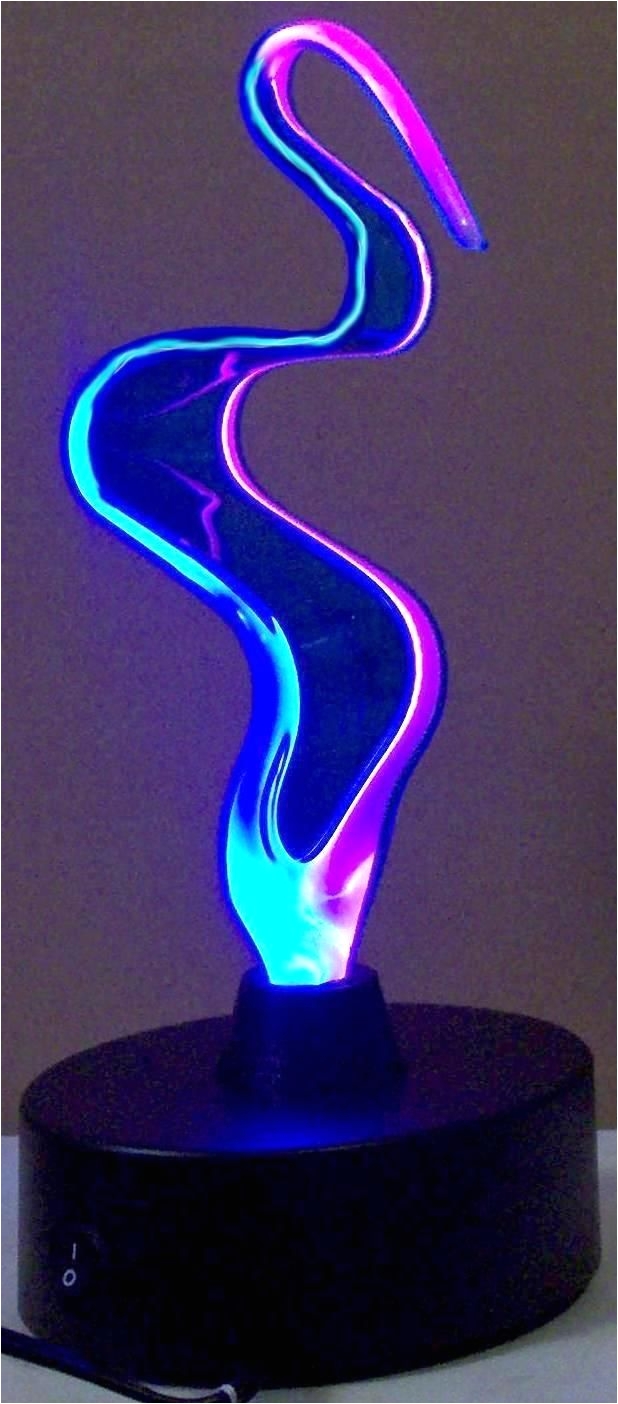 Plasma Lightning Rocket Lava Lamp Mini Ribbon Electra Plasma Lightning Lamp with Blue Glass and Blue