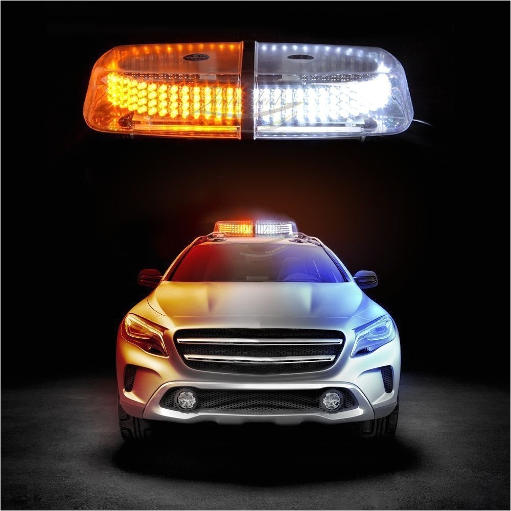 zento deals dual color amber white 240 led snow plow safety strobe light warning