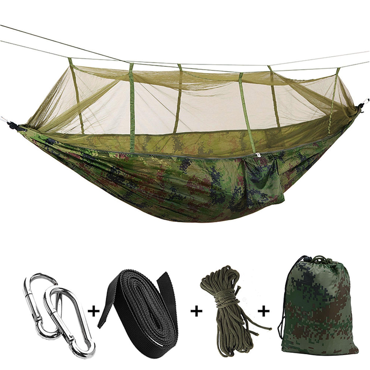 1 2 person camo outdoor mosquito net hammock camping hanging sleeping bed swing portable hammock