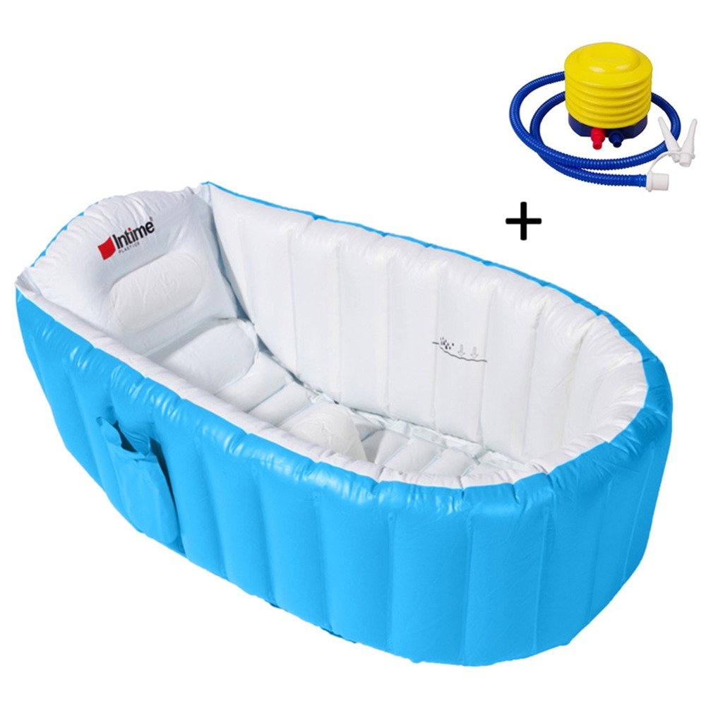 kids baby bathtub inflatable bathing tub air swimming pool portable thick foldable shower basin send soft cushion inflator pump in baby tubs from mother