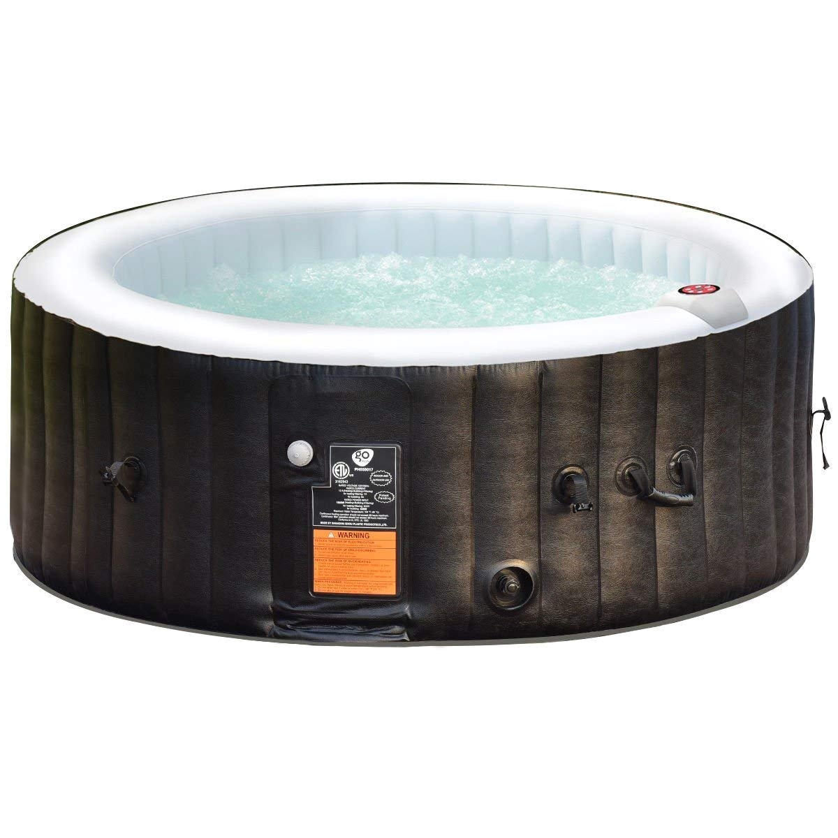 amazon com goplus 4 6 person outdoor spa inflatable hot tub for portable jets bubble massage relaxing w accessories set 4 person black garden