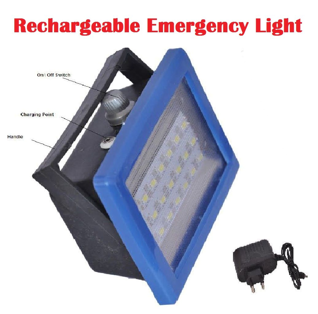 pari prince 9w blue portable rechargeable led emergency light with charger pack of