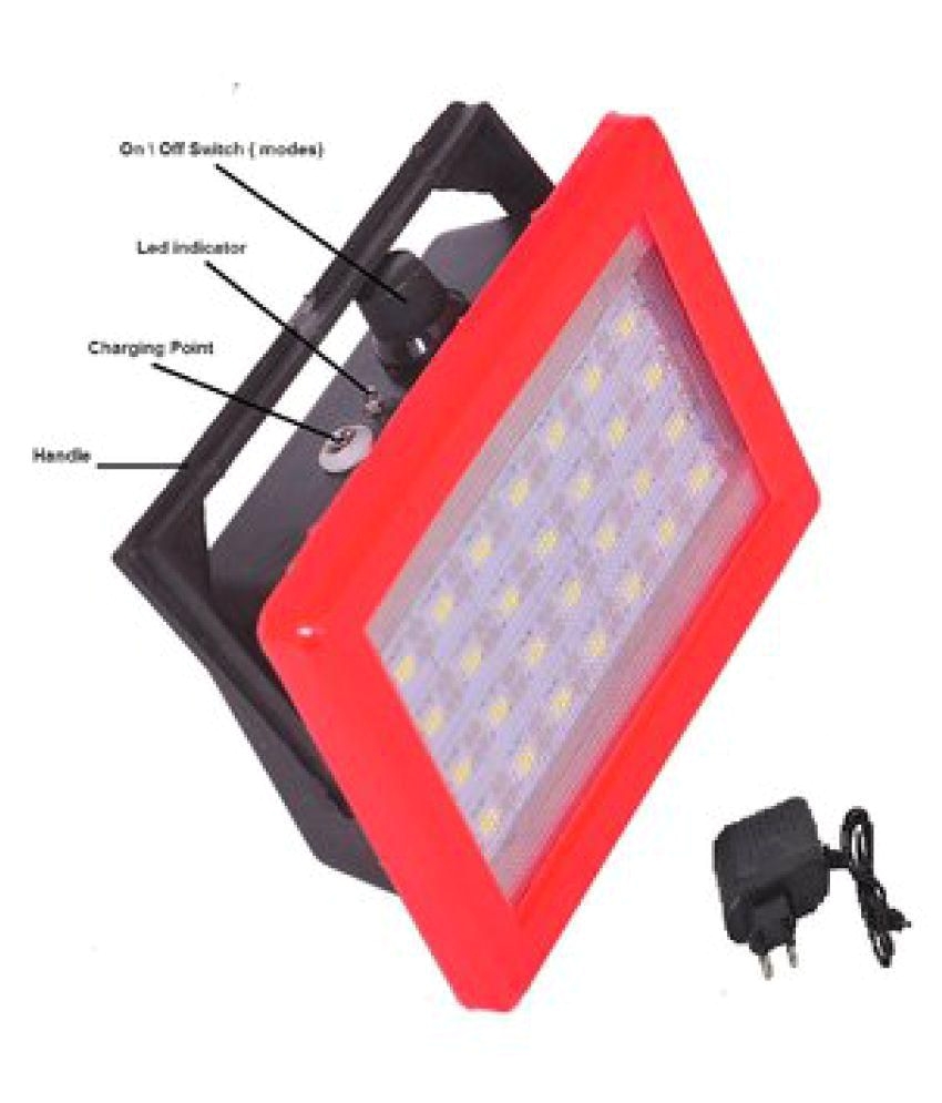 pari prince 9w led rechargeable portable emergency led light with charger red pack
