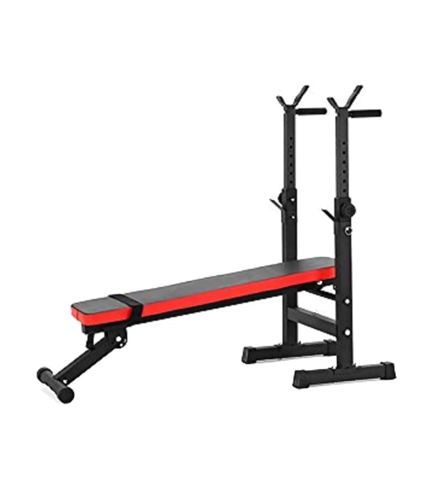 kobo folding multi exercise weight lifting bench with squat stand and dips bar