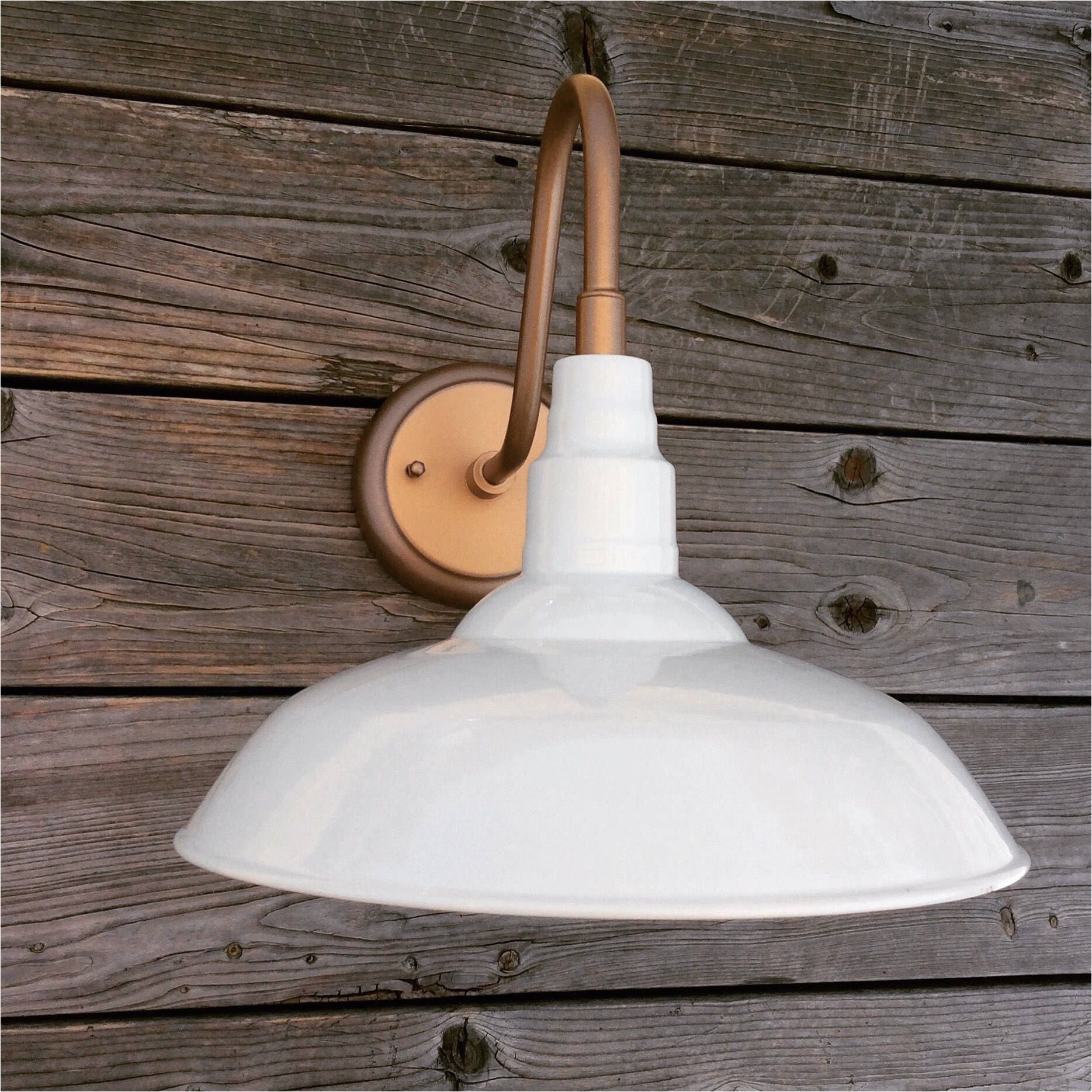 white copper outdoor industrial farmhouse gooseneck barn light by thereare4lights on etsy https