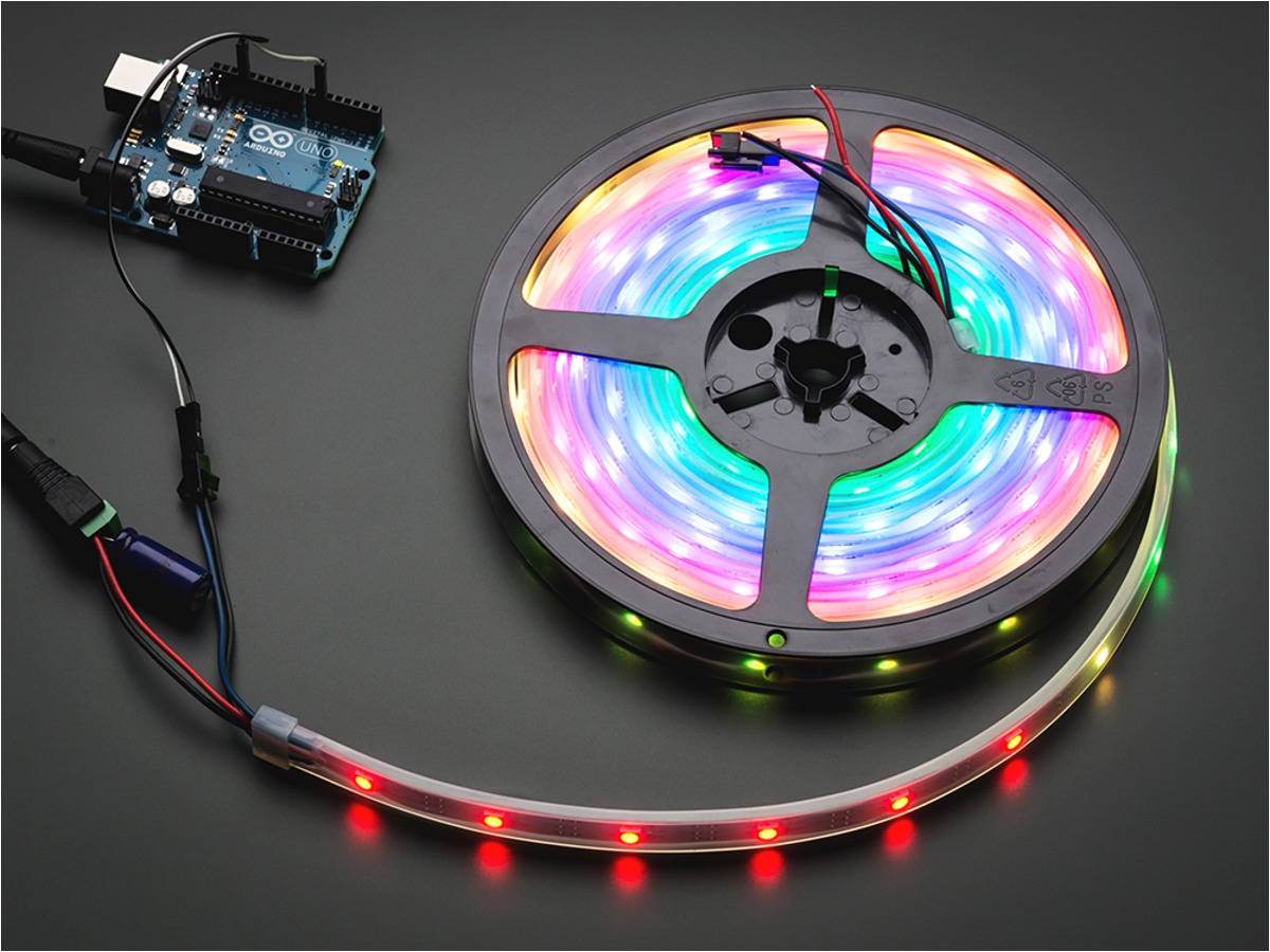 adafruit neopixel digital rgb led strip black 30 led black