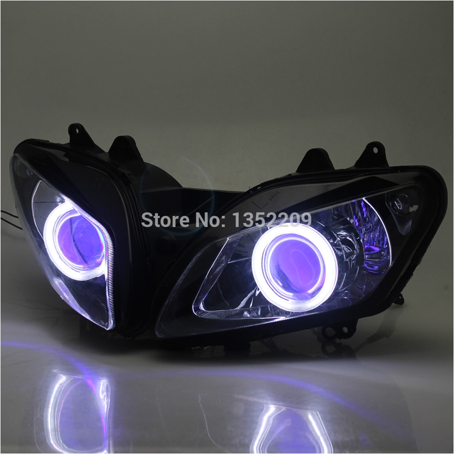 aliexpress com buy 1set projector headlight assembly hid blue angel eyes for yamaha yzf r1 2002 2003 custom from reliable eye eye suppliers on motorcycle