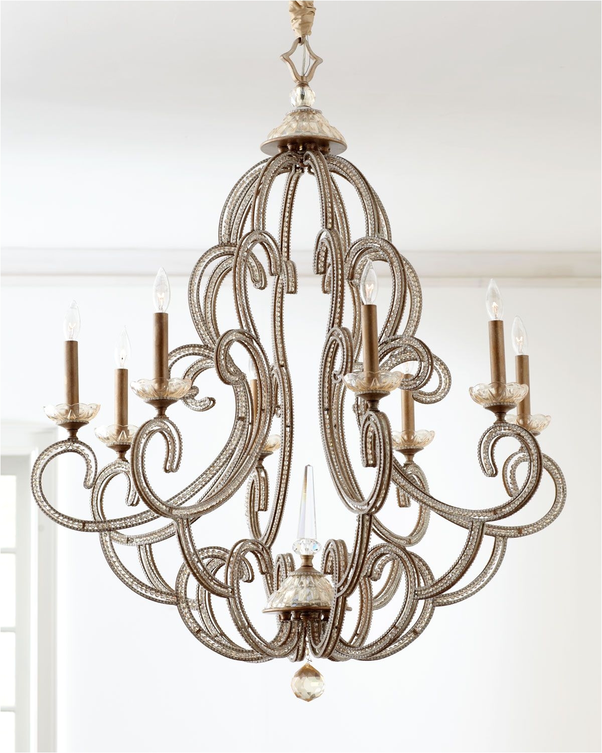 beaded elegance eight light chandelier john richard collection