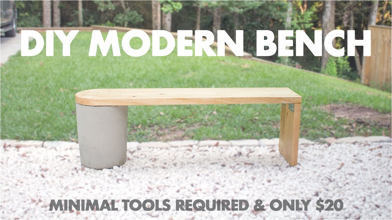 20 diy modern concrete and 2x12 wood bench very easy to make