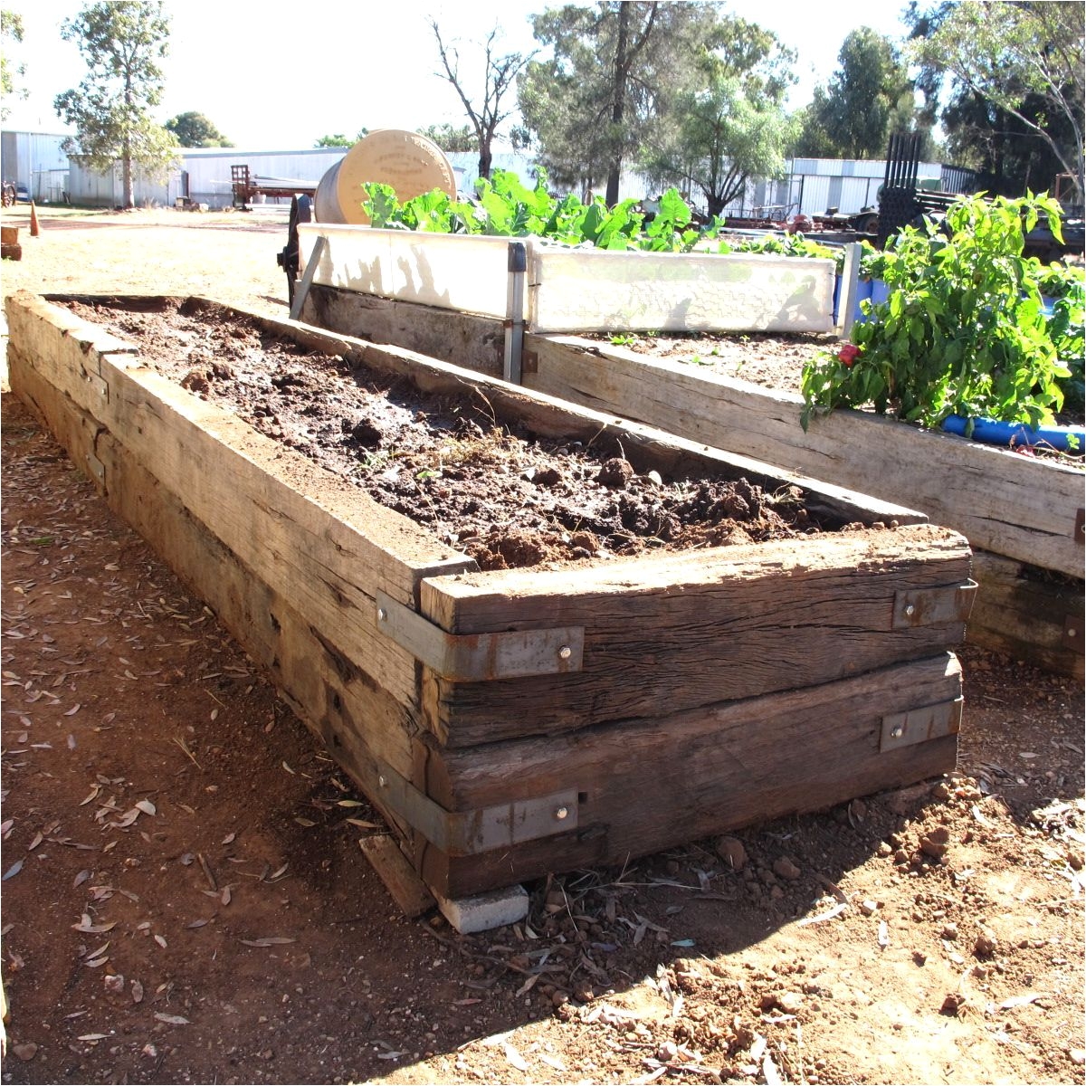 building raised garden beds with railroad ties in meg39s garden a little trip to temora