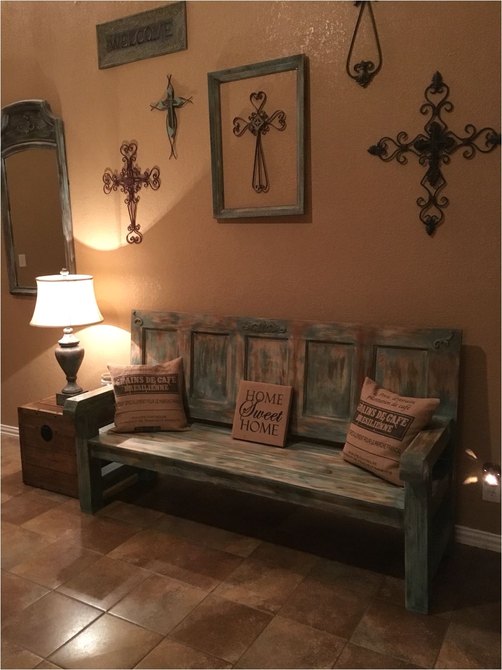 old door bench painted with annie sloan chalk paint